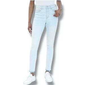 Made & Loved LOFT Sz 28/6 Blue Denim The Skinny Stretch High Rise Jeans Raw Hem